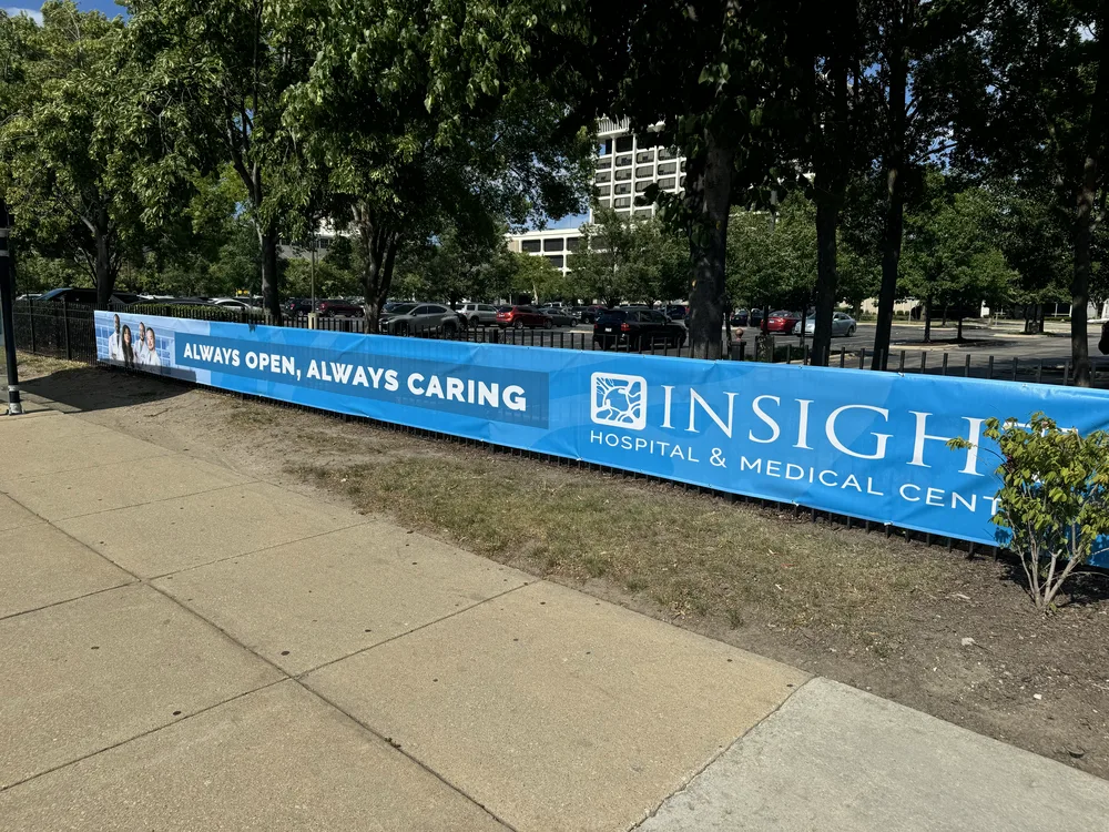 Large format printed banner installed by Pro-Care Sign