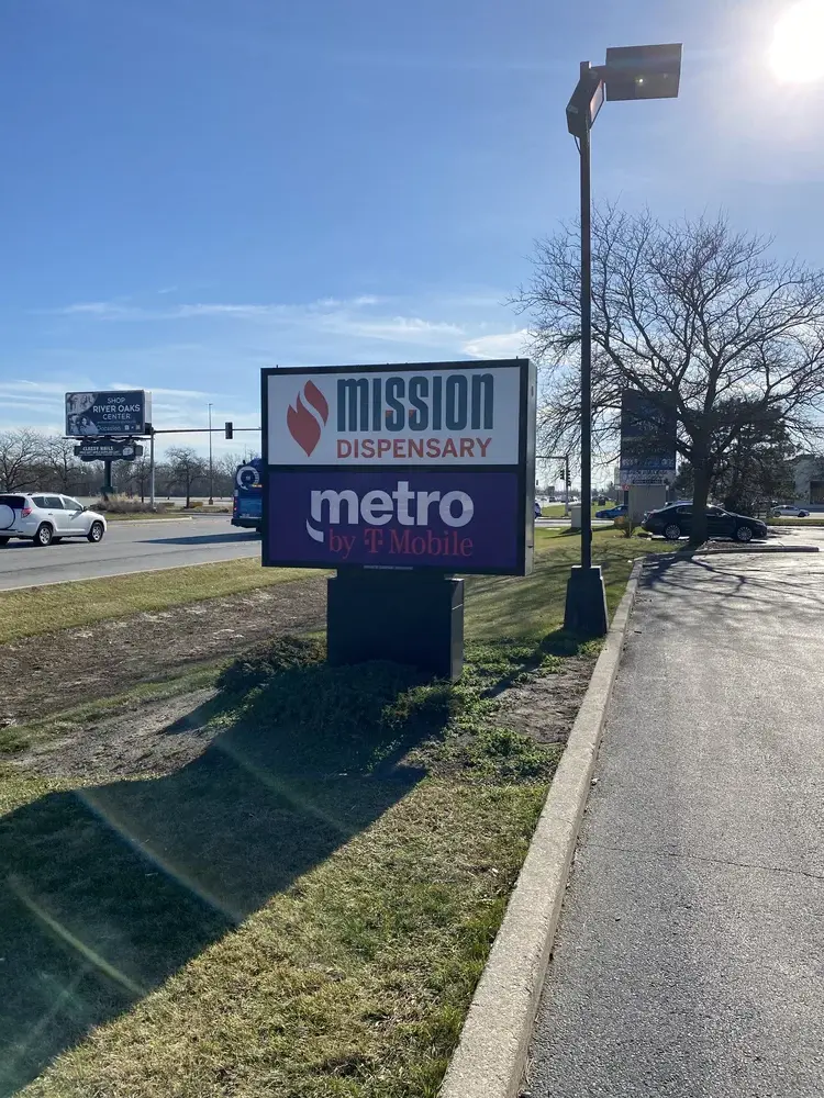 Mission Dispensary and Metro by T-Mobile monument sign installed by Pro-Care Sign