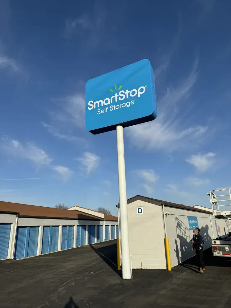 SmartStop Self Storage pylon sign installed by Pro-Care Sign