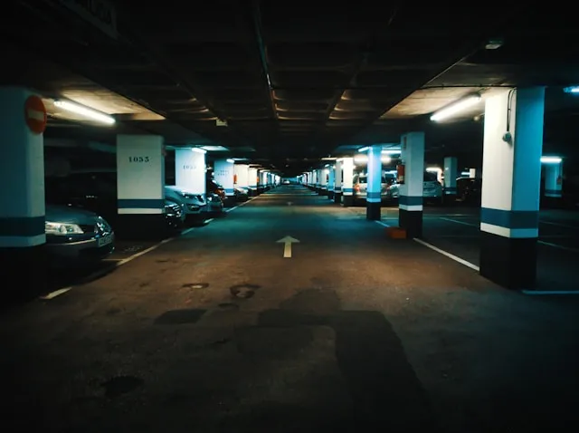 LED lighting in a commercial parking structure