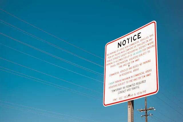 Posted permit notice for commercial signage